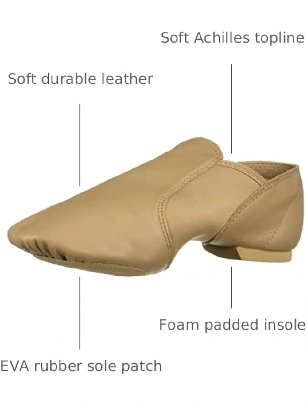 Capezio Womens Loafers Shoes, Caramel, 8.5 Wide 1291-1